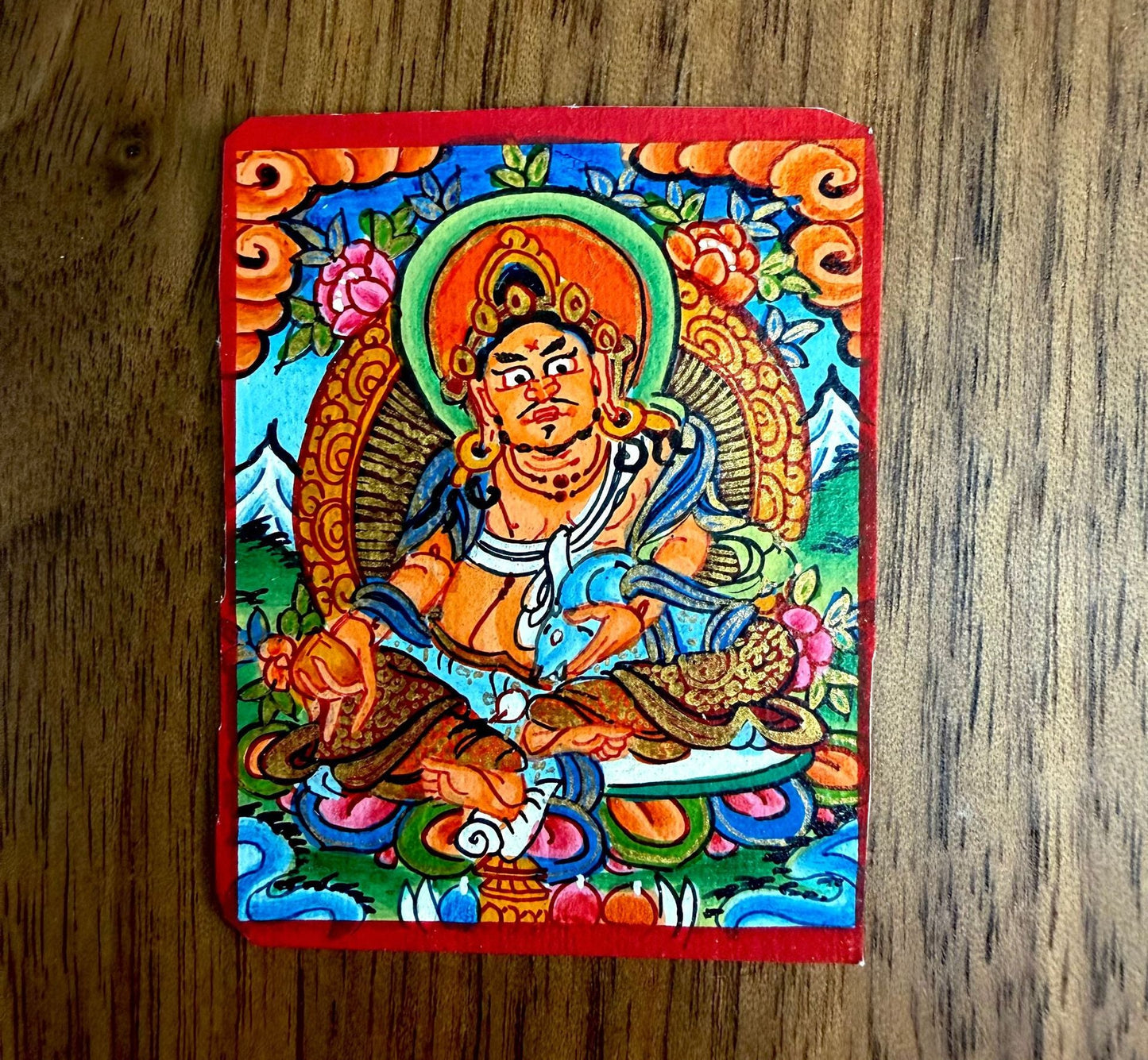热贡手绘唐卡黄财神