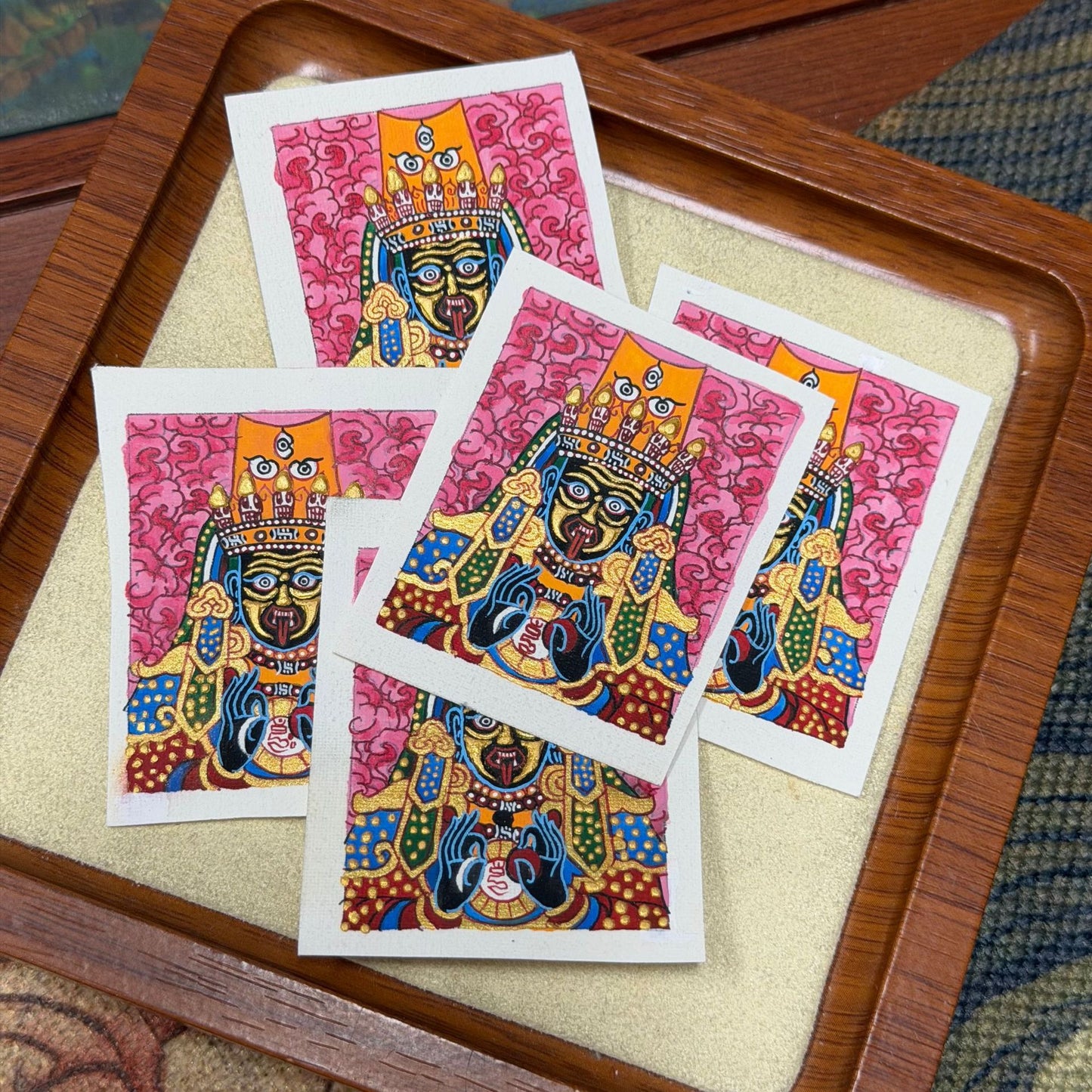 Regong Pure Hand-Painted Thangka Jaza Lama - Pink Thangka