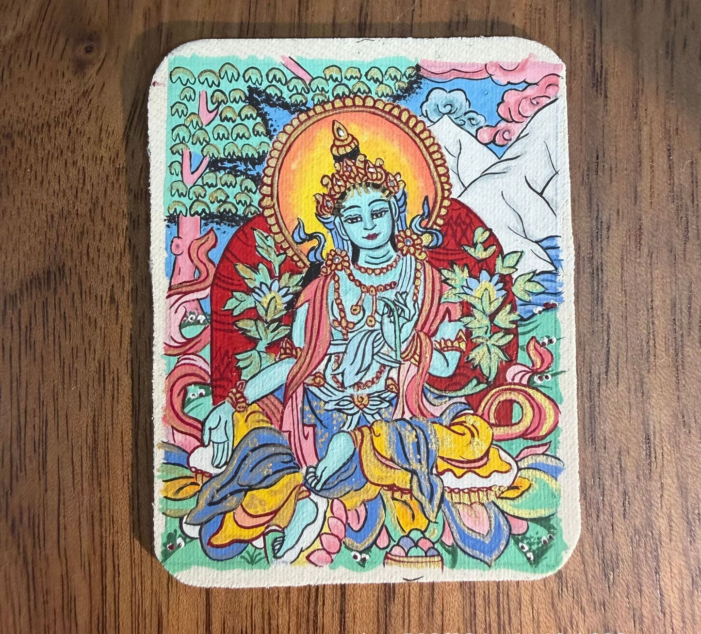 热贡纯手绘唐卡绿度母唐卡