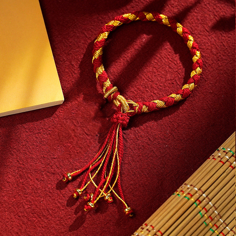 Hand-painted Thangka Five-Way Dragon Scale Knot Hand-braided Bracelet