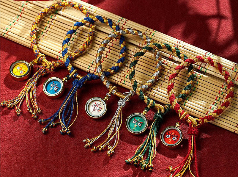 Hand-painted Thangka Five-Way Dragon Scale Knot Hand-braided Bracelet
