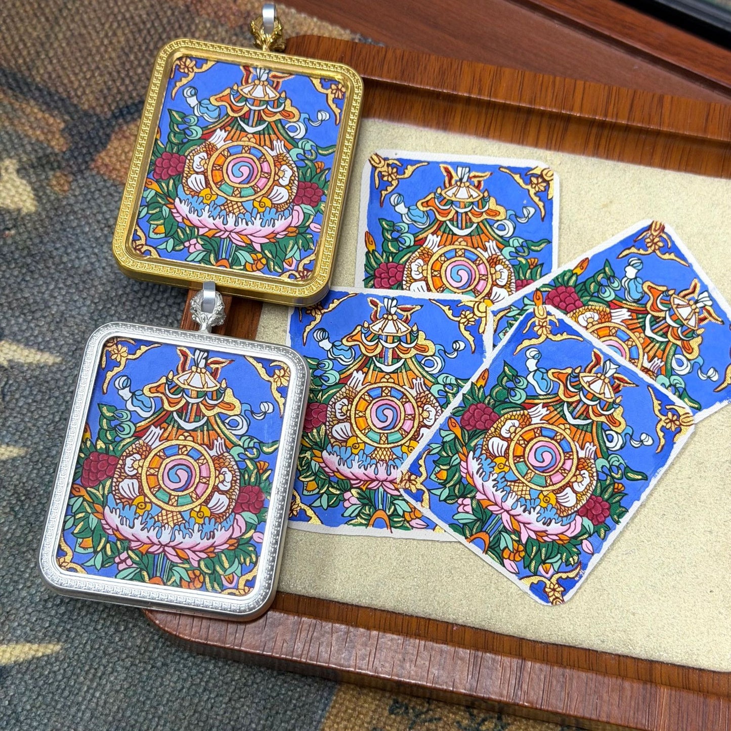热贡纯手绘唐卡吉祥八宝