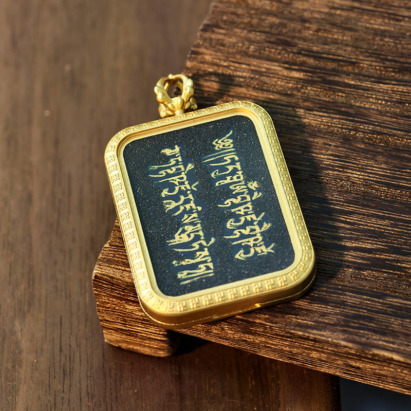Wholesale Buddhist 2.5*3.5 Titanium Steel Thangka Tibetan Zangjilamu Yellow Jambhala Portable Wealth Amulet Pendant