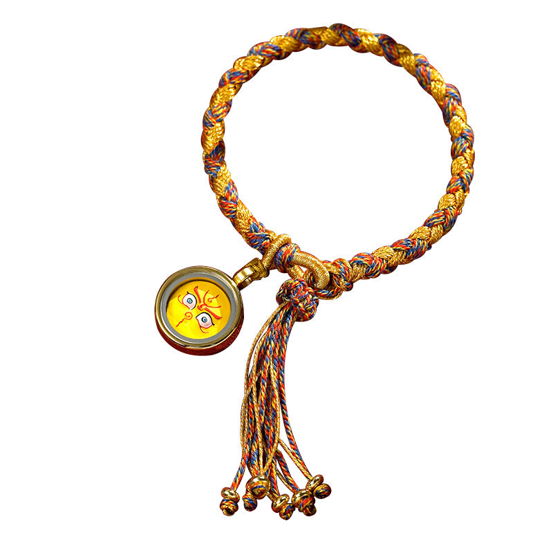 Hand-painted Thangka Five-Way Dragon Scale Knot Hand-braided Bracelet