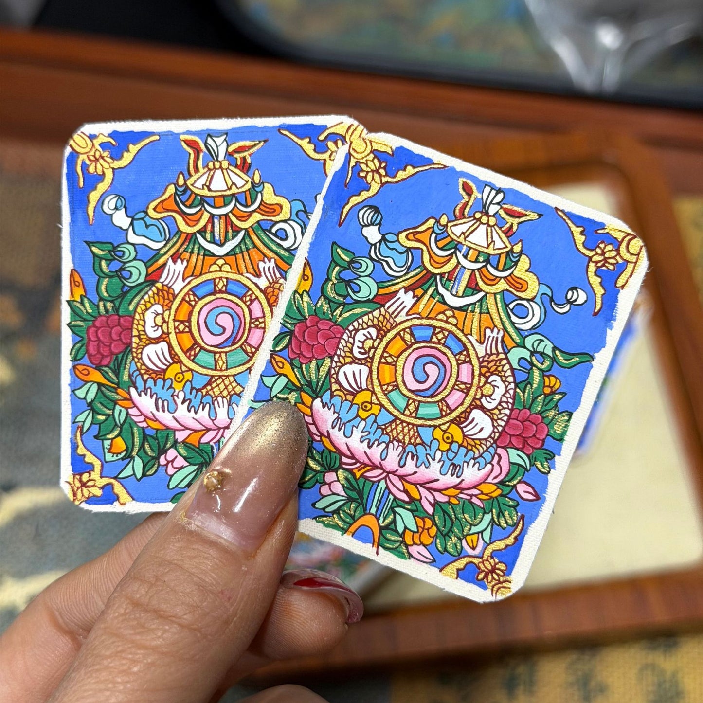 热贡纯手绘唐卡吉祥八宝