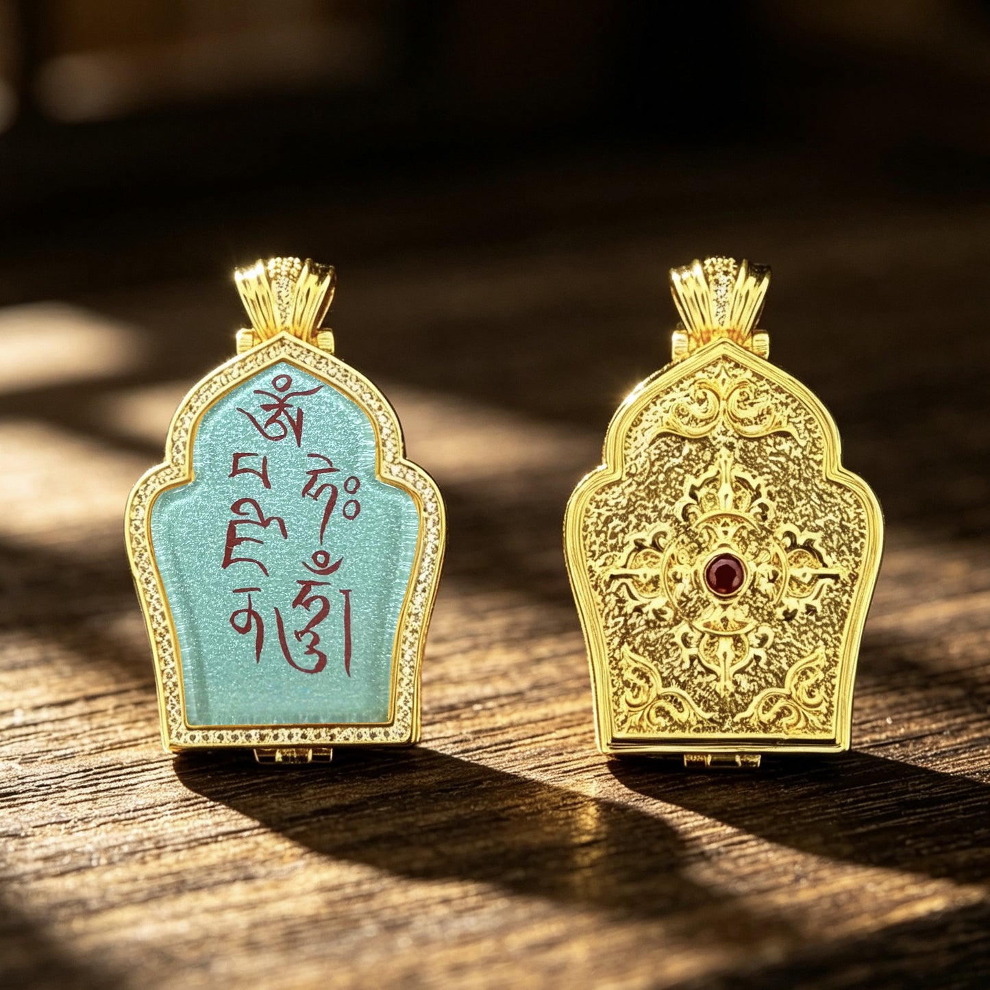 [Pure Hand-Painted] Tibetan Ethnic Style Buddha Amulet Pendant Bhaisajyaguru Manjushri Green Tara Yellow C Black C Thangka Ghau Box Necklace
