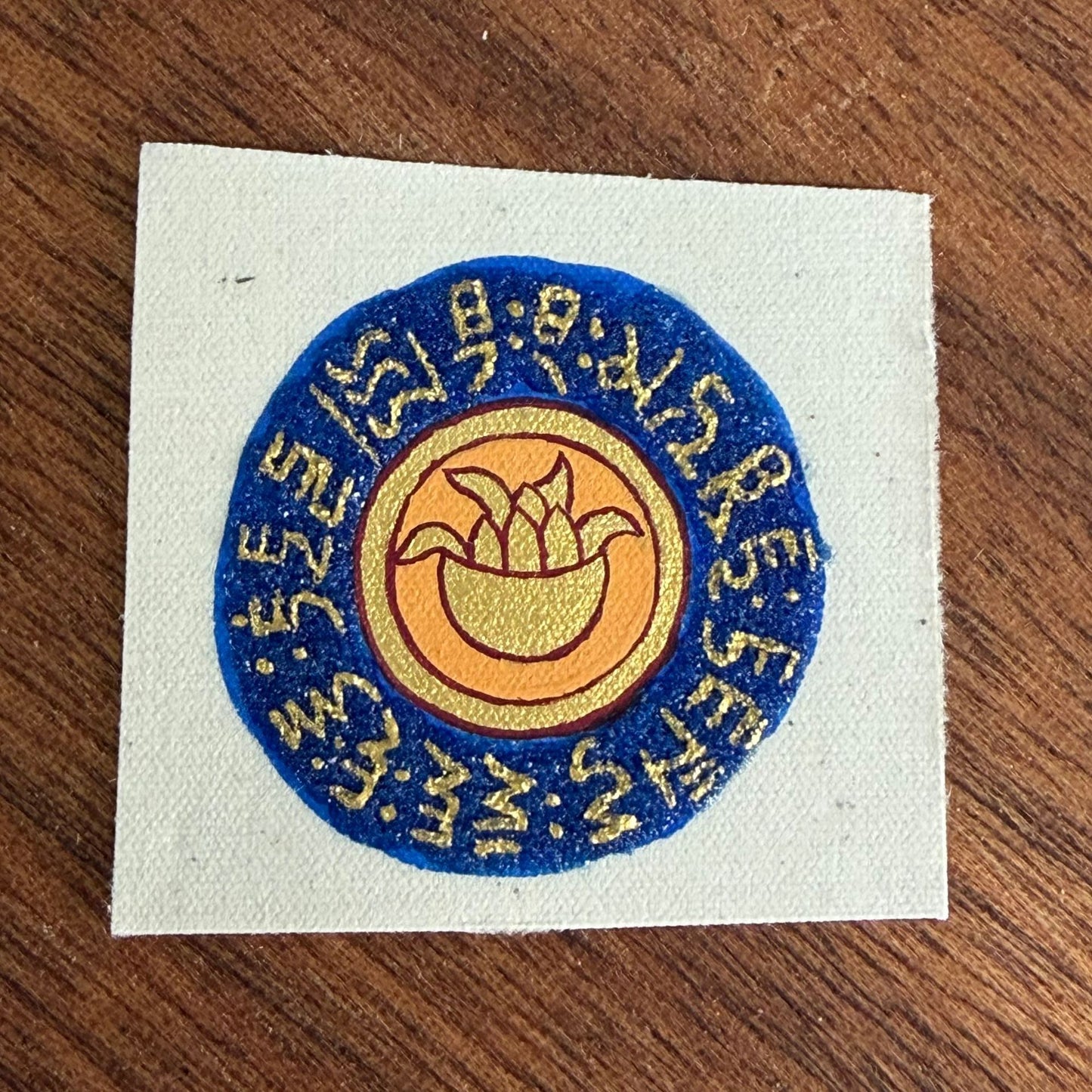 热贡纯手绘唐卡药师佛心咒