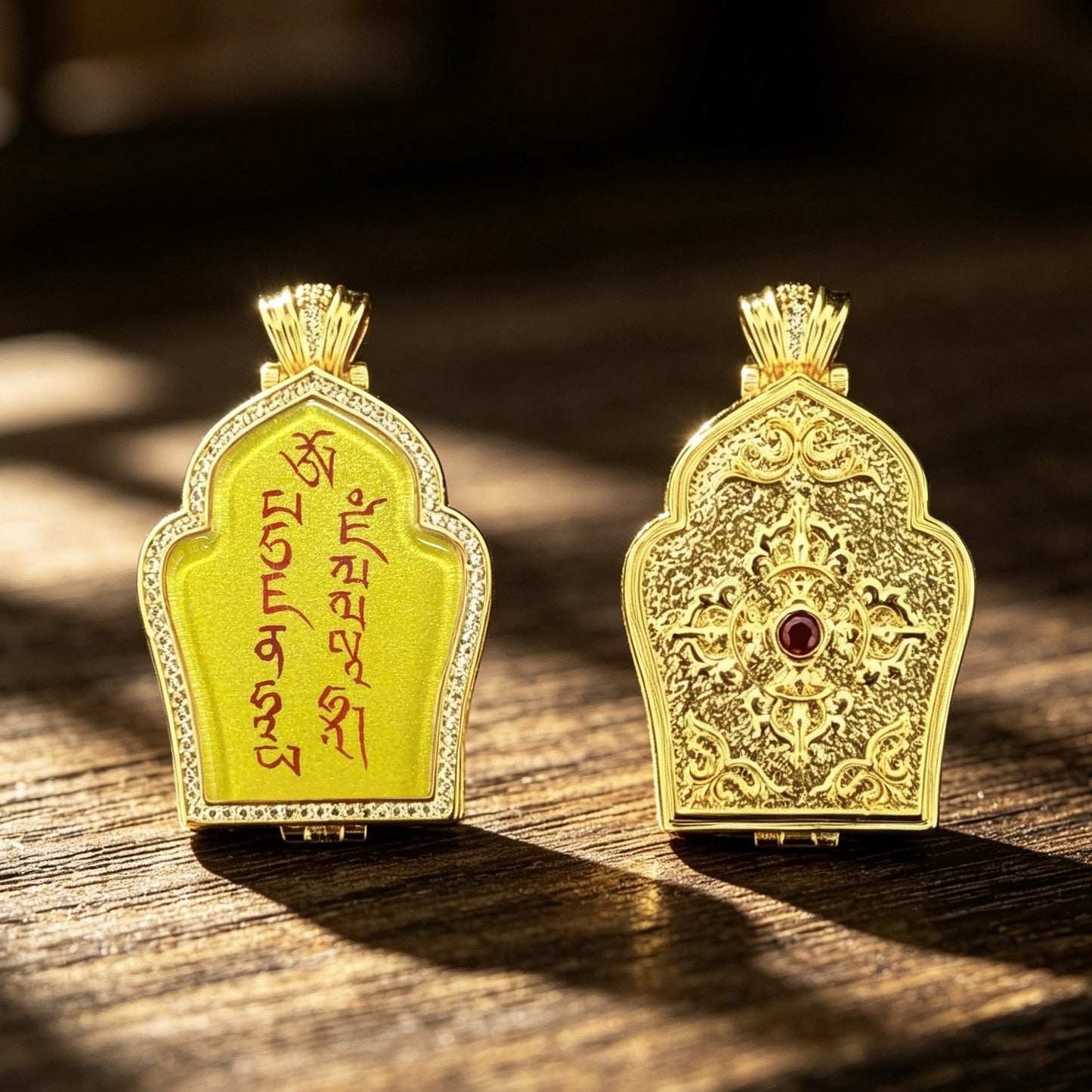 [Pure Hand-Painted] Tibetan Ethnic Style Buddha Amulet Pendant Bhaisajyaguru Manjushri Green Tara Yellow C Black C Thangka Ghau Box Necklace