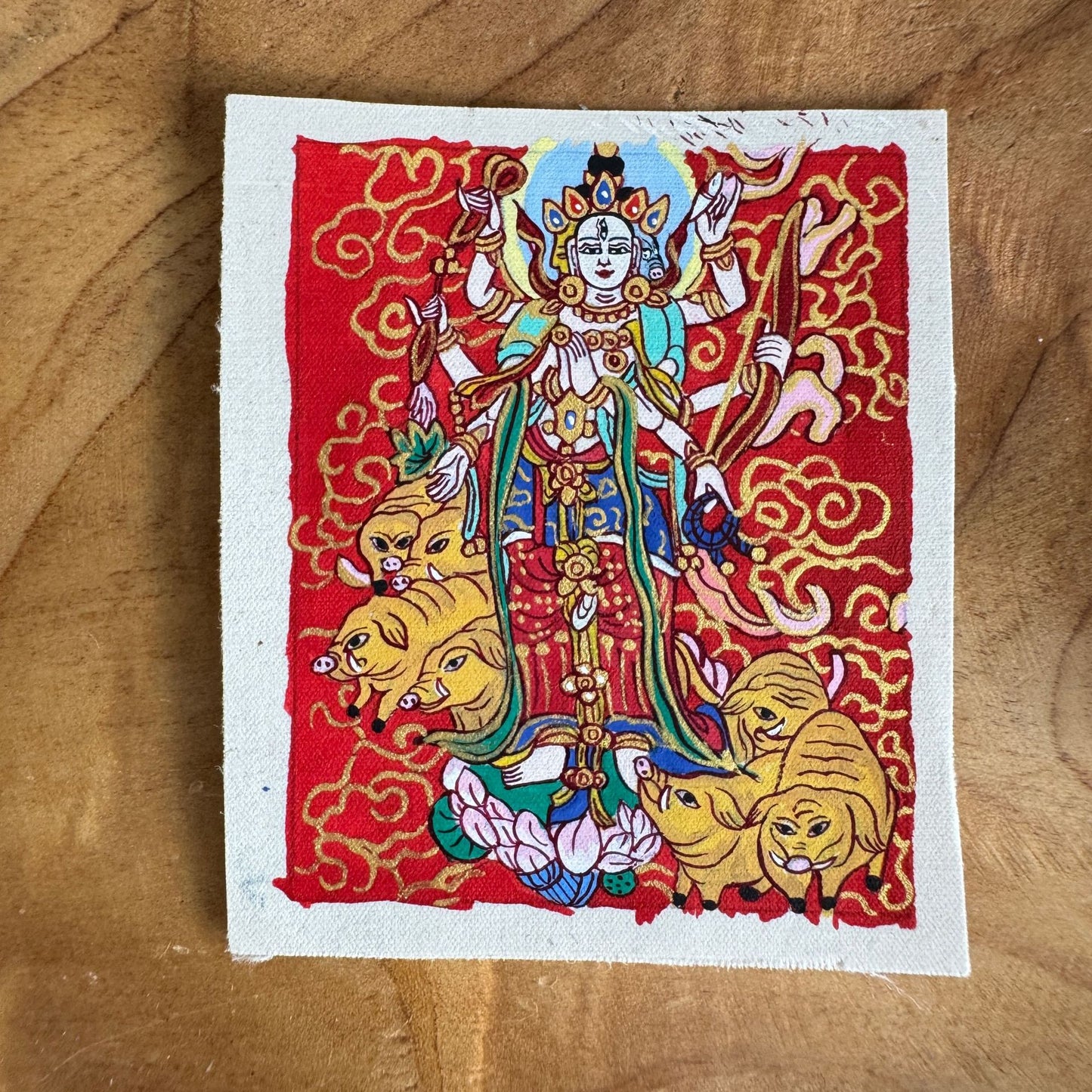 热贡纯手绘唐卡摩利支天