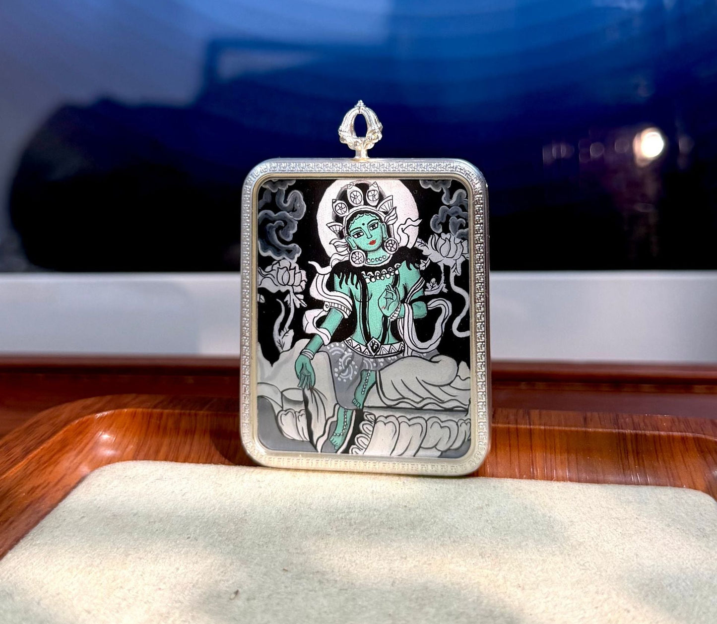 Regong Tibetan Nepalese Pure Hand-Painted Thangka Green Tara 4*5 [Core]