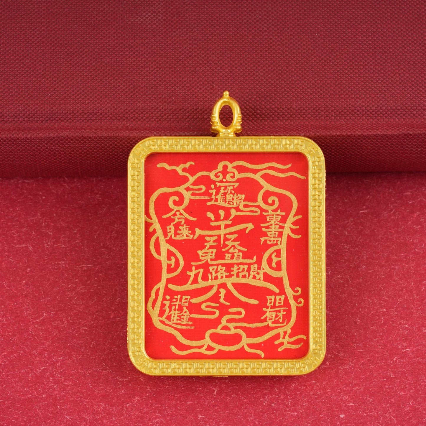 Hand-painted gold-traced Thangka Ghau Box Pendant, Thangka Ornament, Six-Syllable Mantra Ethnic Style Hanging Ornament