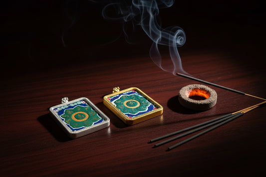 热贡纯手绘唐卡绿度母心咒