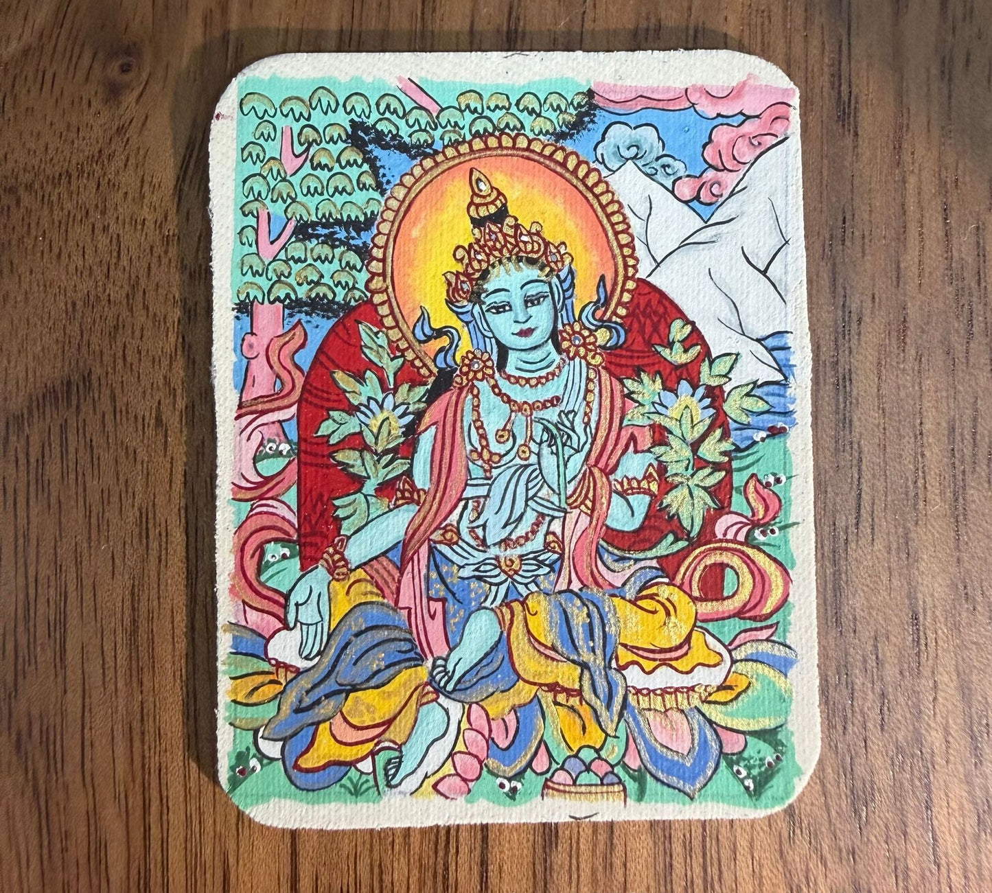热贡纯手绘唐卡绿度母唐卡