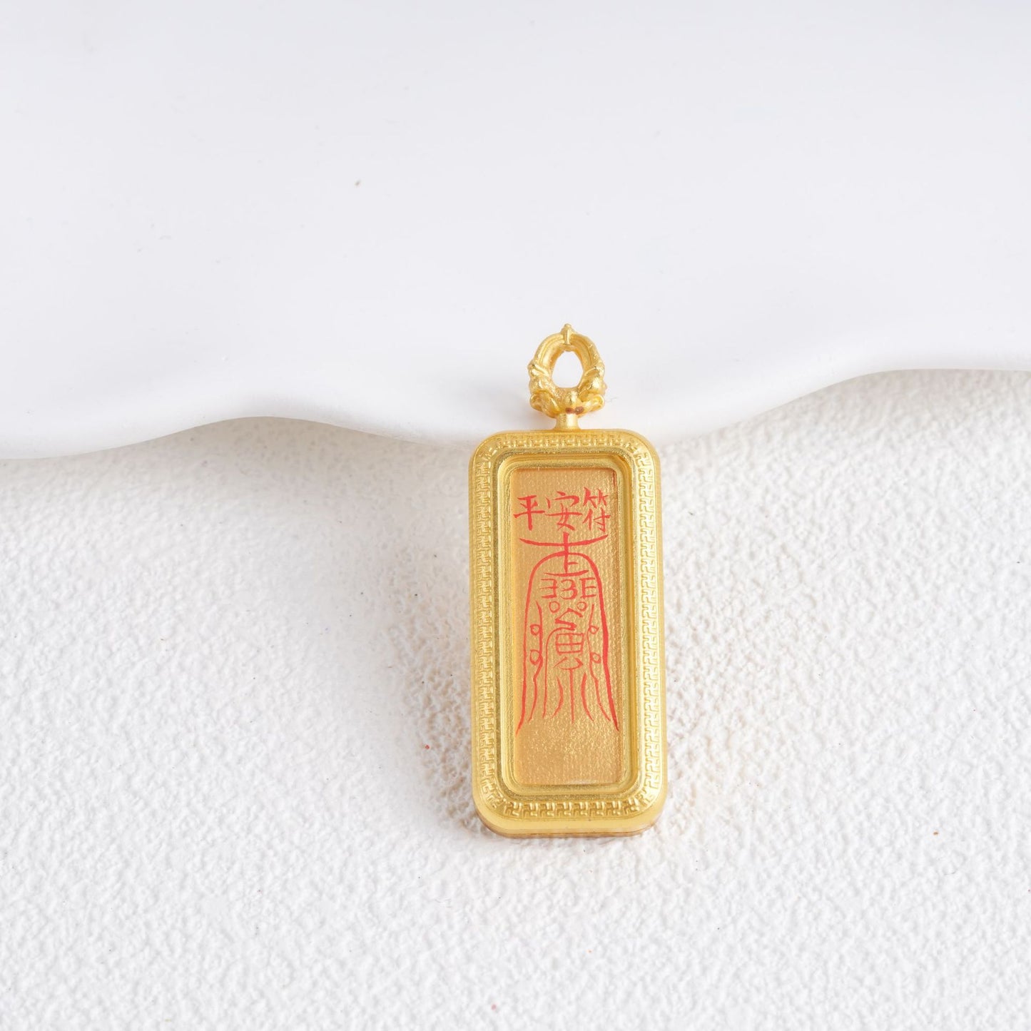 Hand-painted Gold-traced Thangka Pendant, God of Wealth Mantra Mini Prayer Box, Chinese Zen Style Necklace