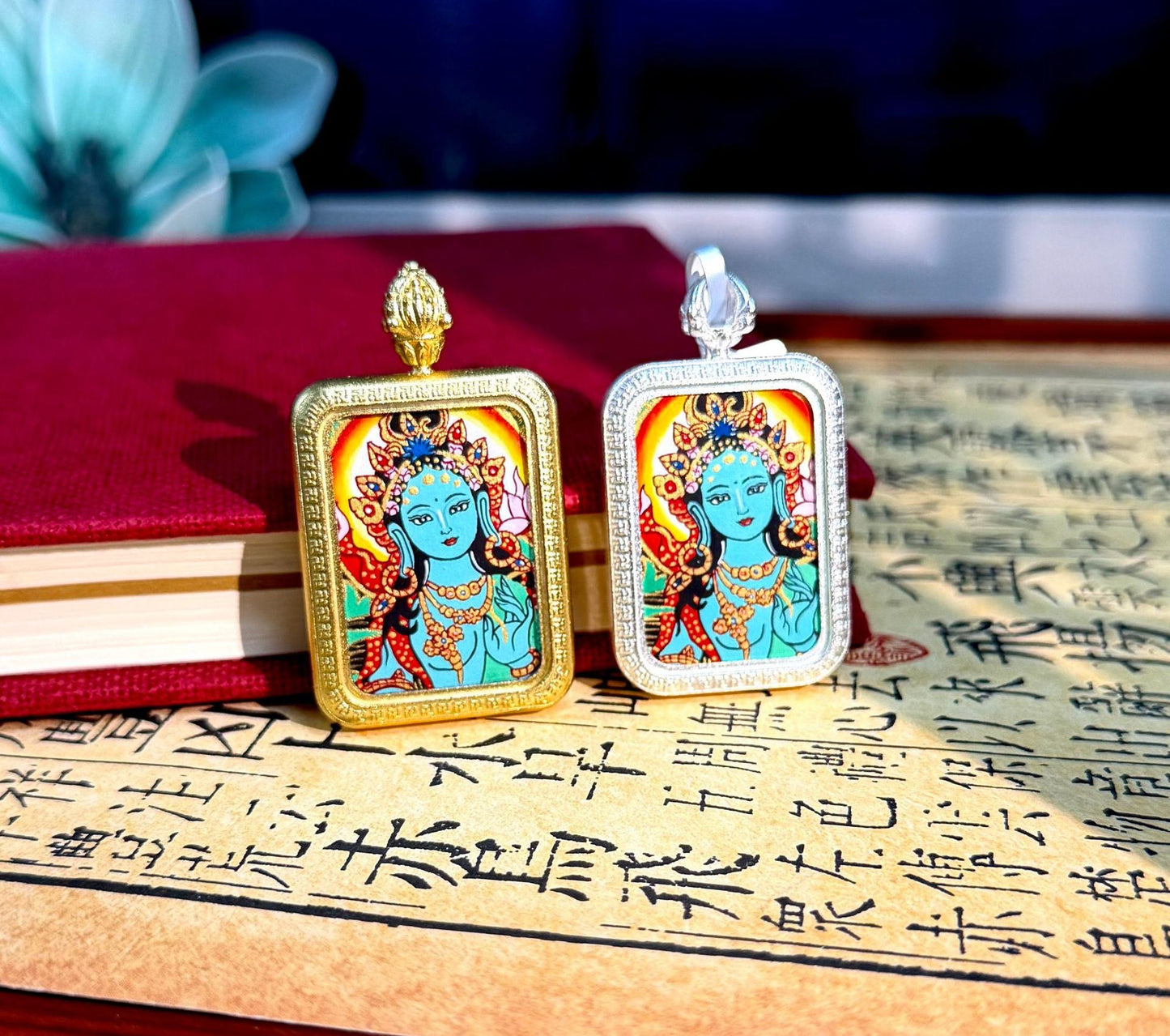 Regong Pure Hand-painted Green Tara Thangka