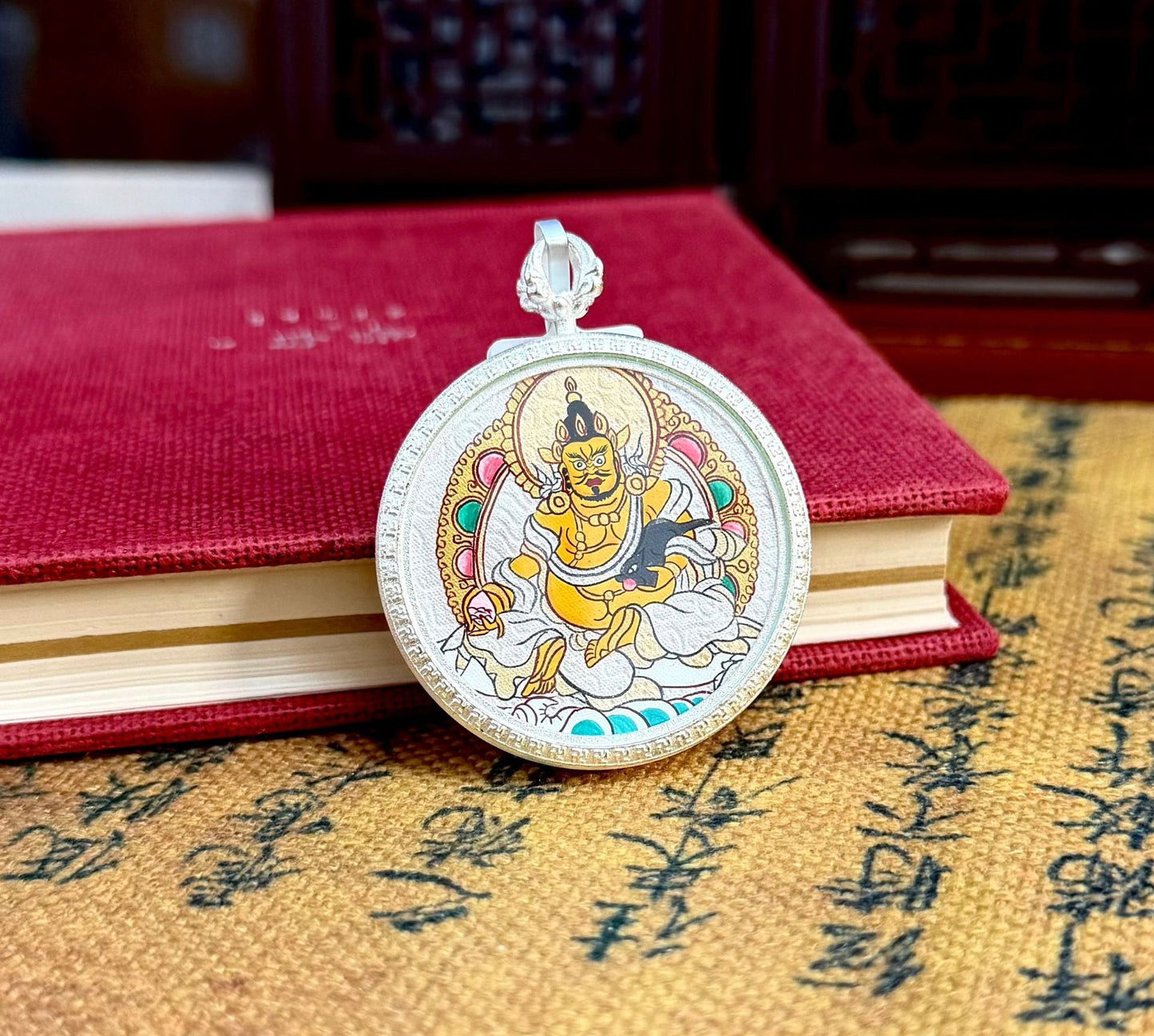 热贡手绘唐卡黄财神