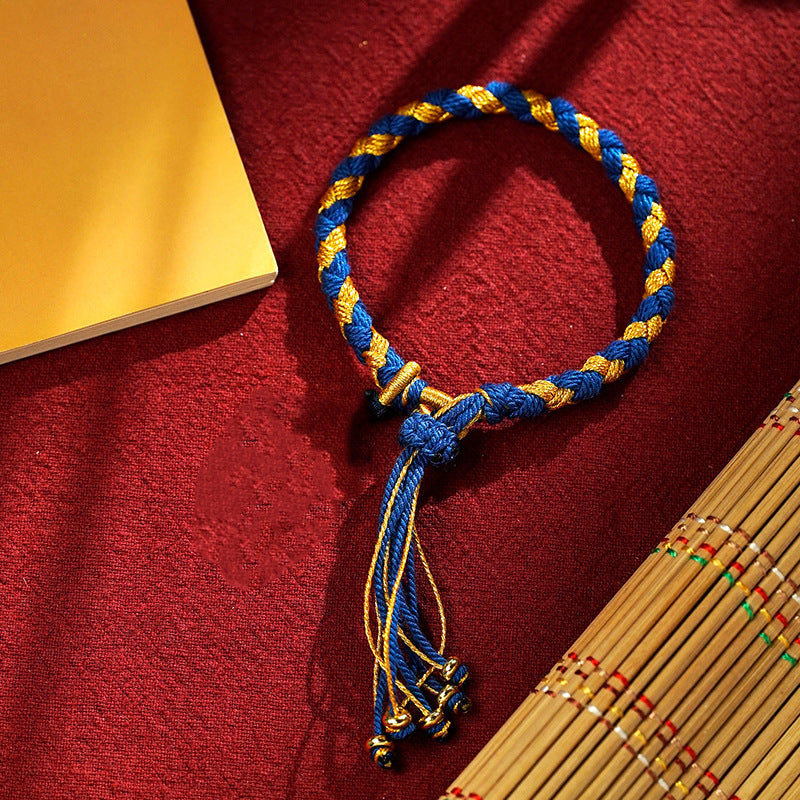 Hand-painted Thangka Five-Way Dragon Scale Knot Hand-braided Bracelet