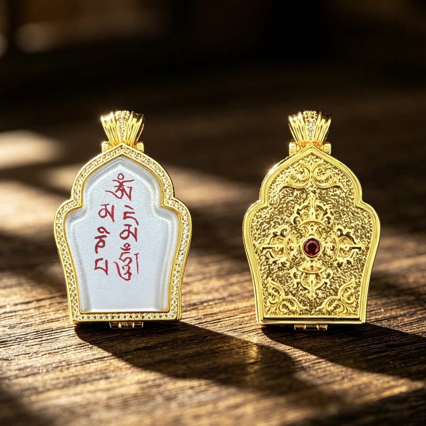 [Pure Hand-Painted] Tibetan Ethnic Style Buddha Amulet Pendant Bhaisajyaguru Manjushri Green Tara Yellow C Black C Thangka Ghau Box Necklace