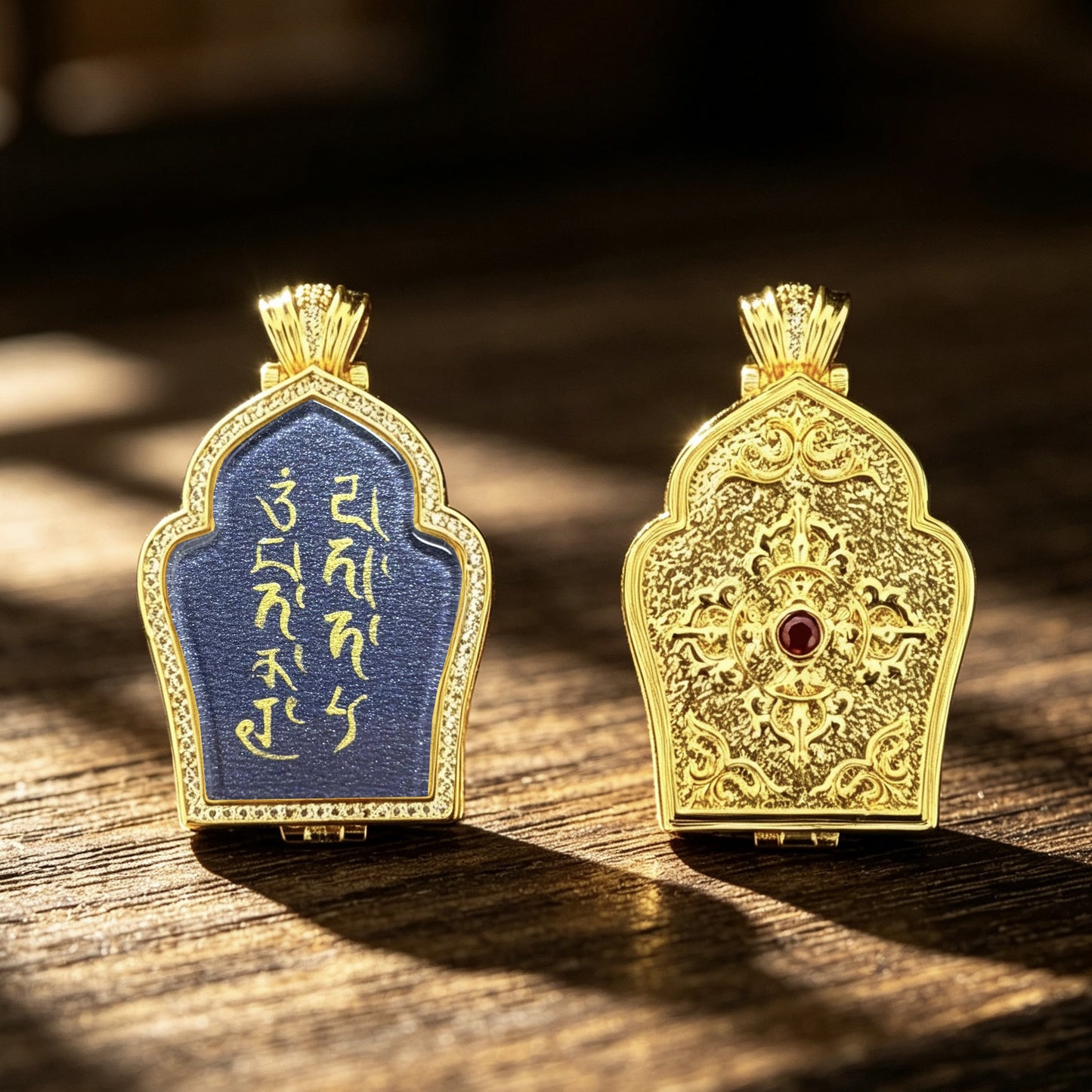 [Pure Hand-Painted] Tibetan Ethnic Style Buddha Amulet Pendant Bhaisajyaguru Manjushri Green Tara Yellow C Black C Thangka Ghau Box Necklace
