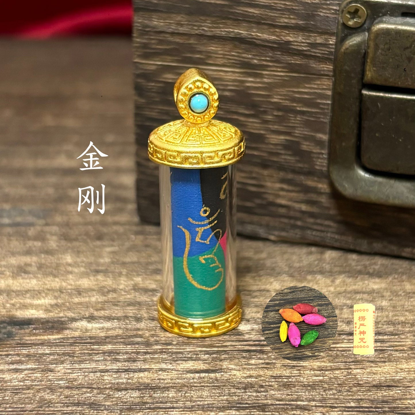 藏式手绘八大守护嘠乌盒吊坠