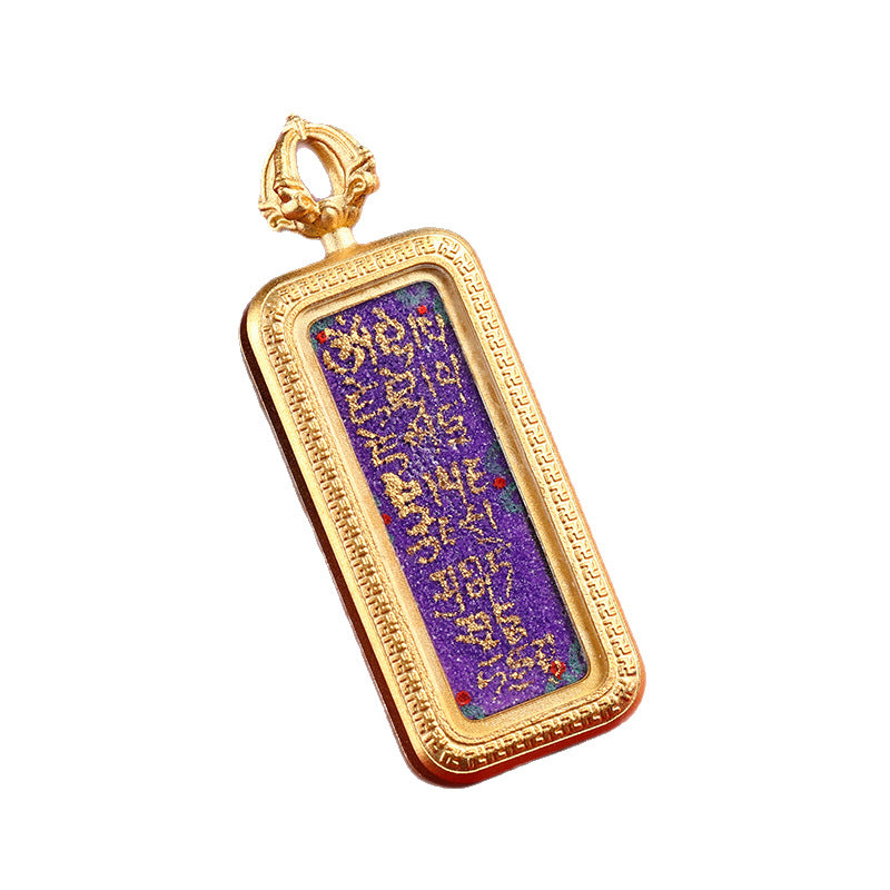 Miniature Pure Hand-Painted Thangka Core with Various Mantra Tibetan Thangka 1*3 Small Gold Bar Hand-Painted Thangka Pendant