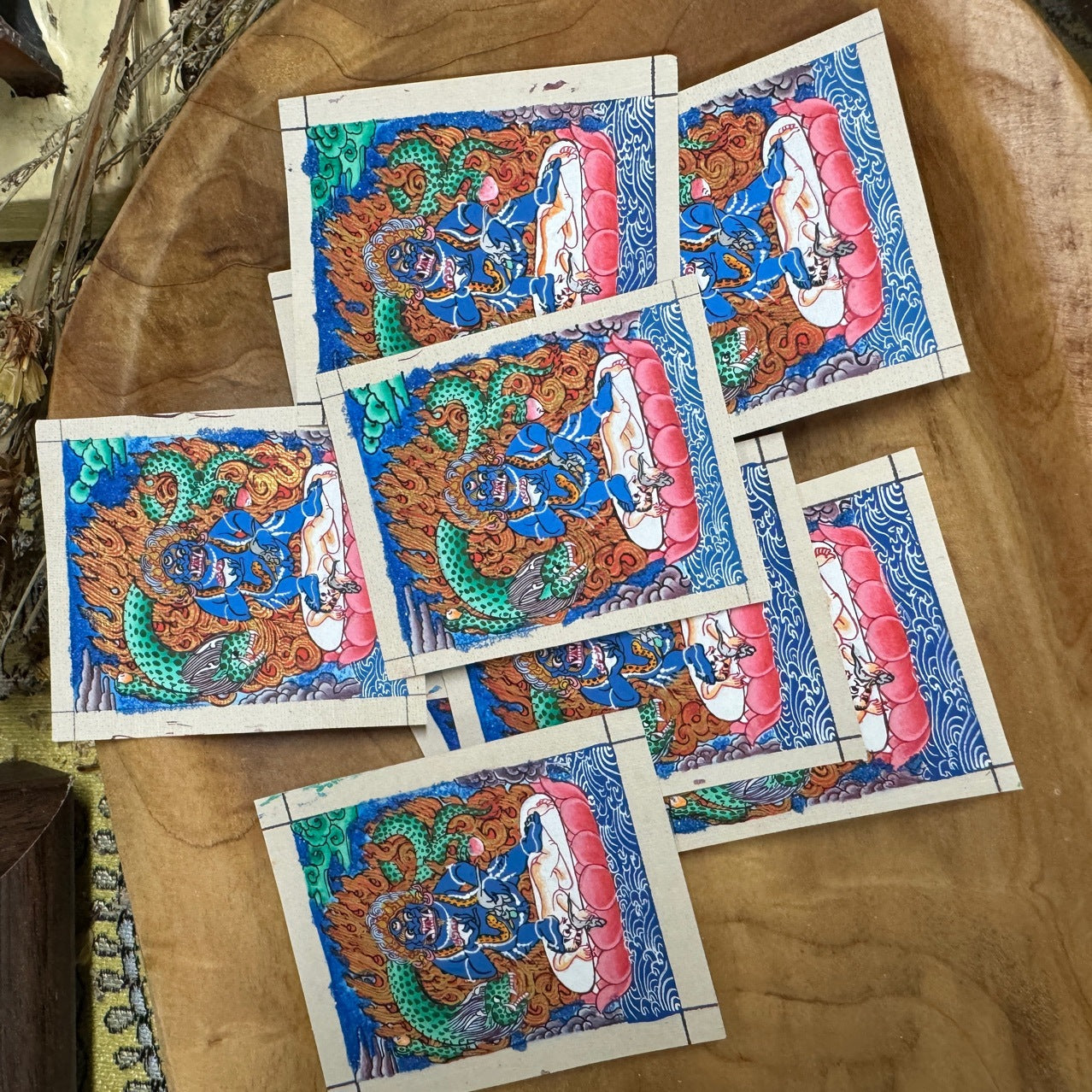 热贡纯手绘唐卡黑财神-彩唐