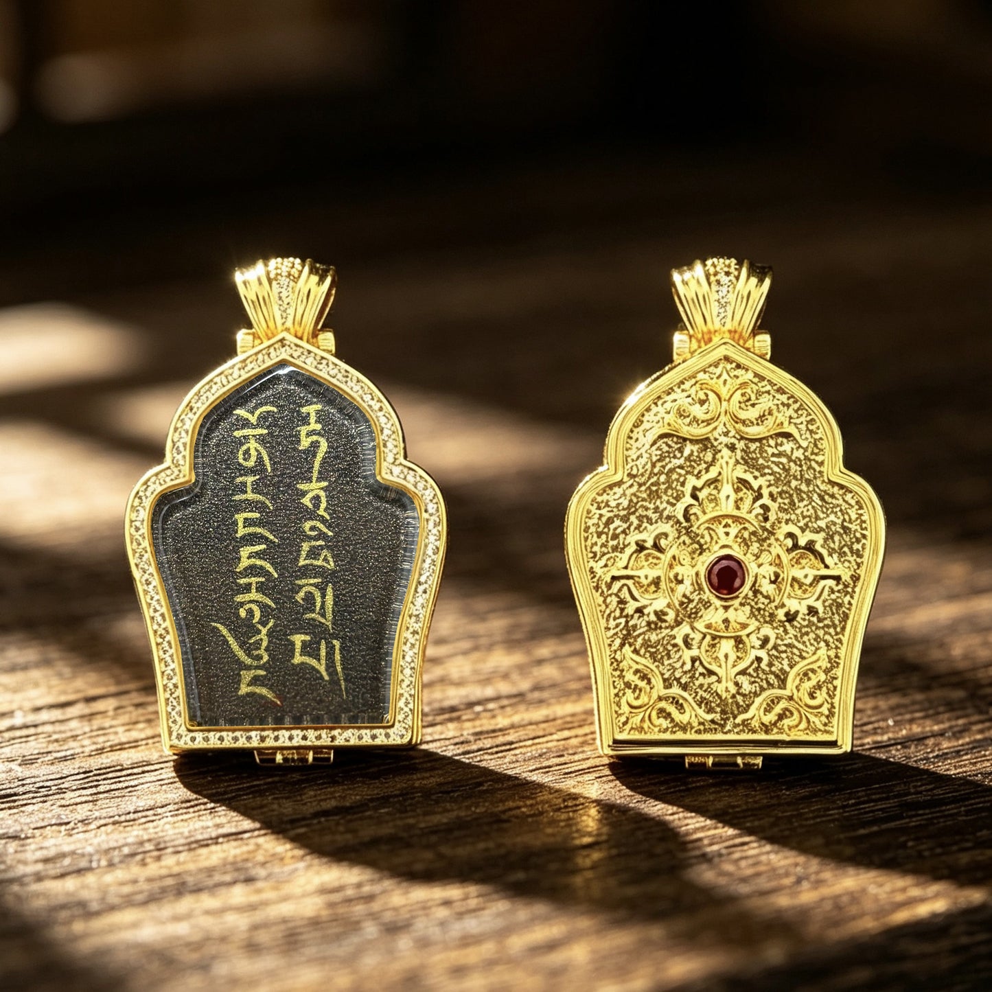 [Pure Hand-Painted] Tibetan Ethnic Style Buddha Amulet Pendant Bhaisajyaguru Manjushri Green Tara Yellow C Black C Thangka Ghau Box Necklace
