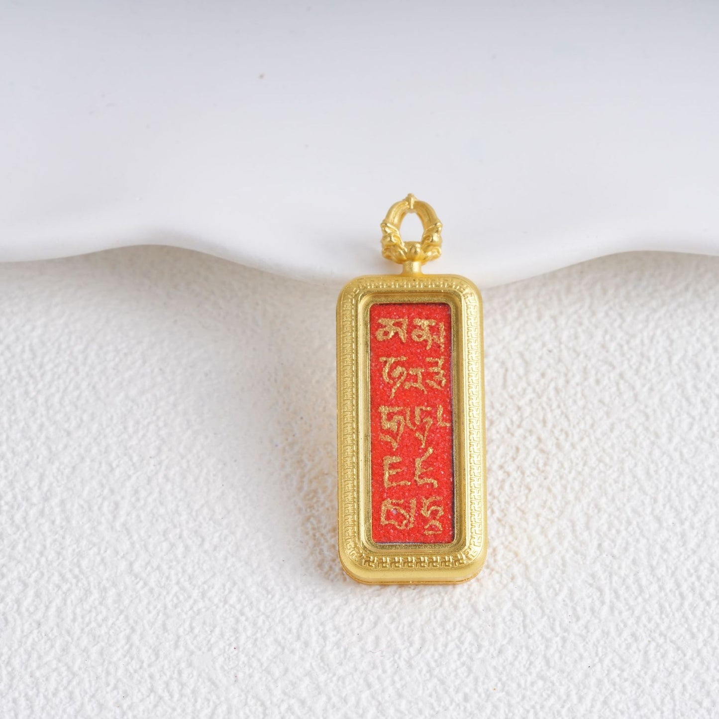 Hand-painted Gold-traced Thangka Pendant, God of Wealth Mantra Mini Prayer Box, Chinese Zen Style Necklace