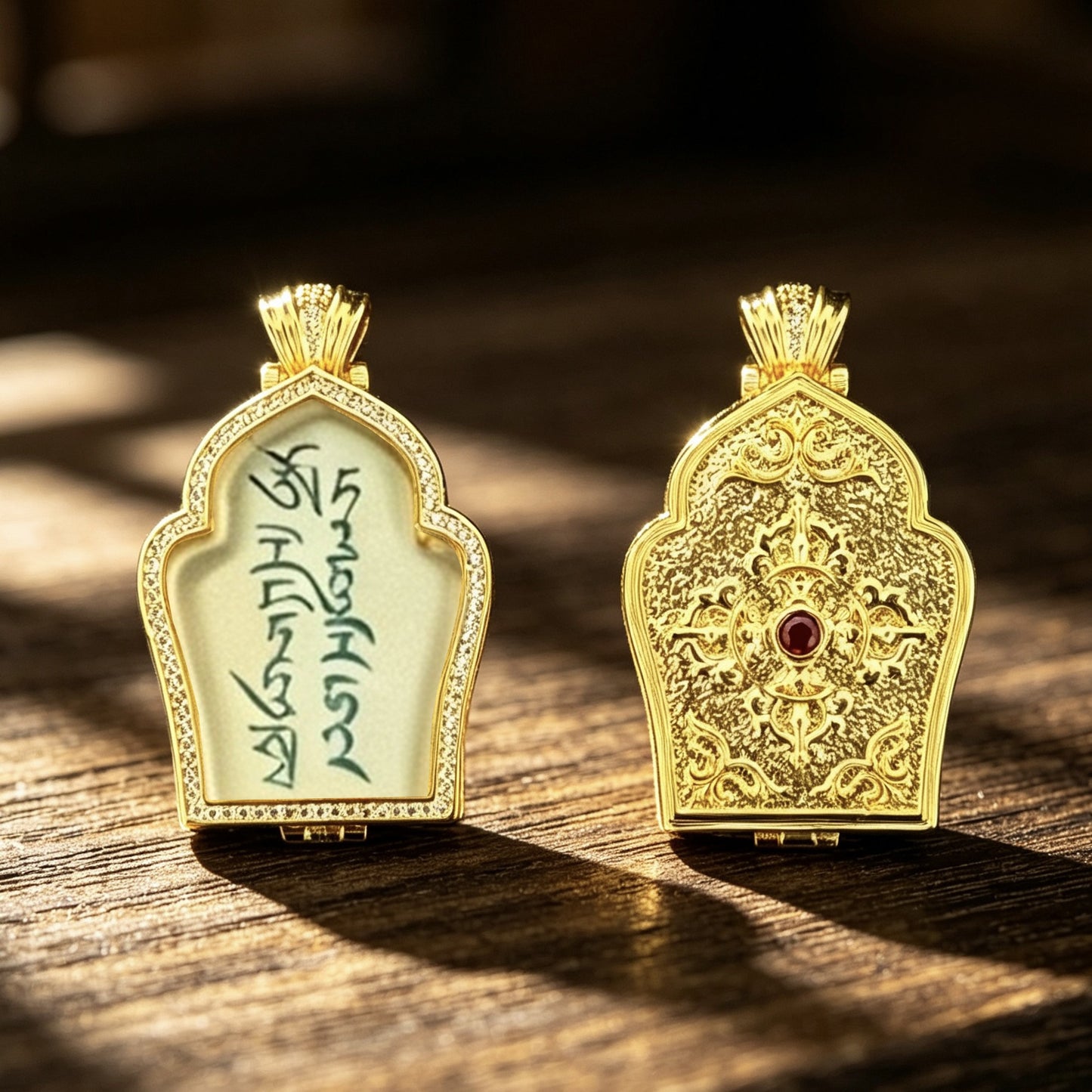 [Pure Hand-Painted] Tibetan Ethnic Style Buddha Amulet Pendant Bhaisajyaguru Manjushri Green Tara Yellow C Black C Thangka Ghau Box Necklace