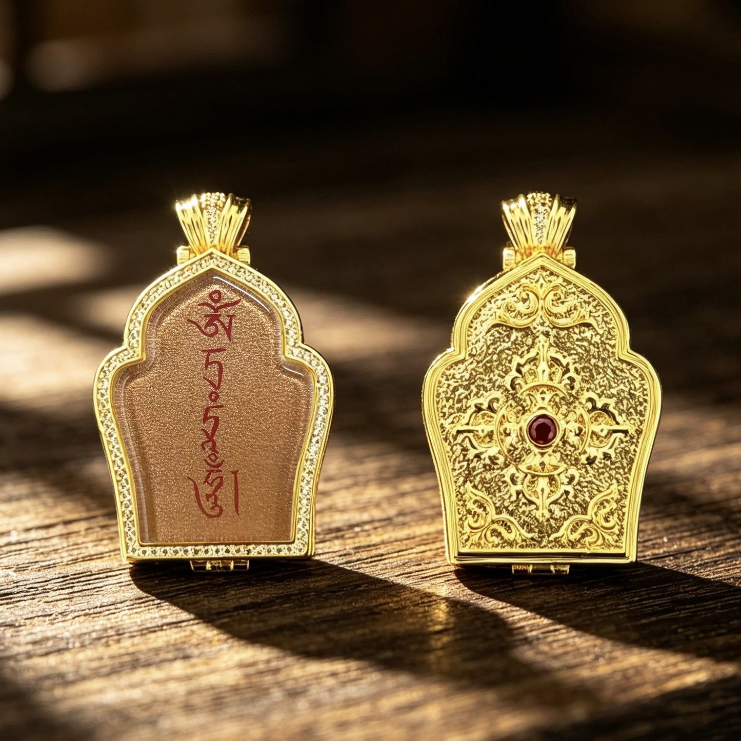 [Pure Hand-Painted] Tibetan Ethnic Style Buddha Amulet Pendant Bhaisajyaguru Manjushri Green Tara Yellow C Black C Thangka Ghau Box Necklace