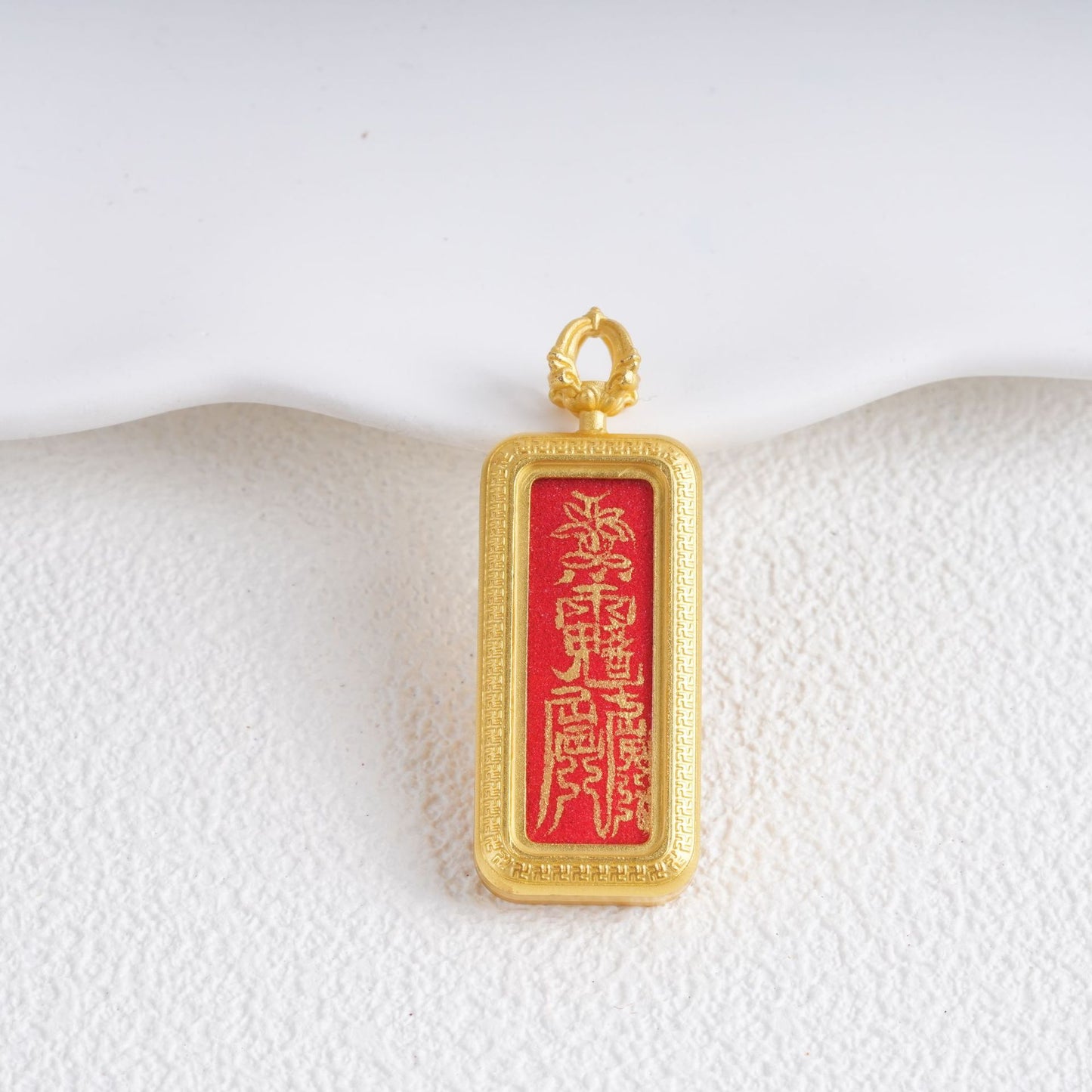Hand-painted Gold-traced Thangka Pendant, God of Wealth Mantra Mini Prayer Box, Chinese Zen Style Necklace