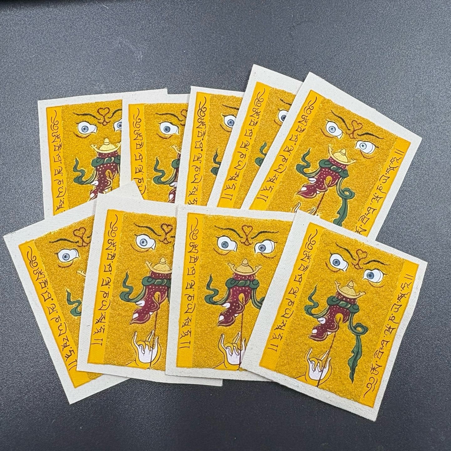 热贡纯手绘唐卡财宝天王心咒