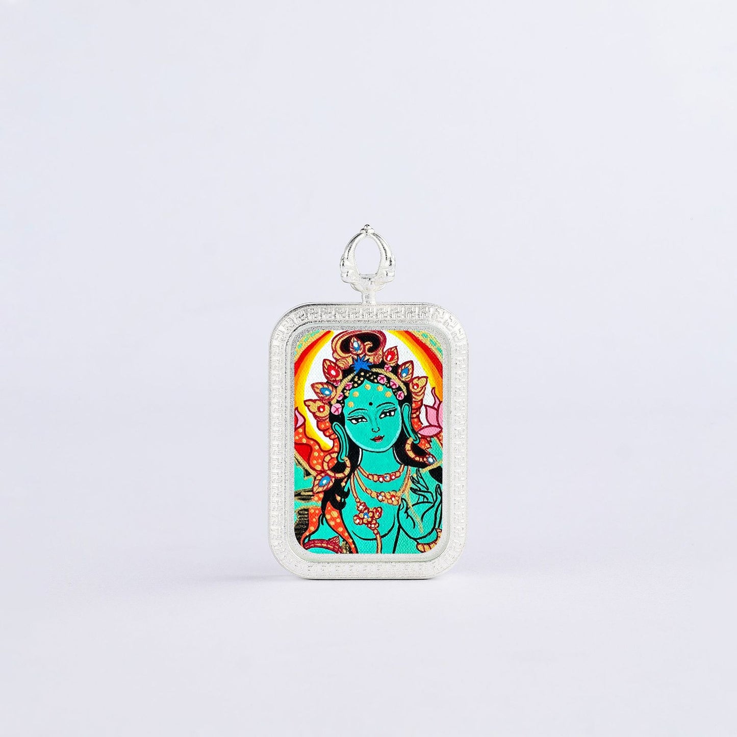 Regong Pure Hand-painted Green Tara Thangka