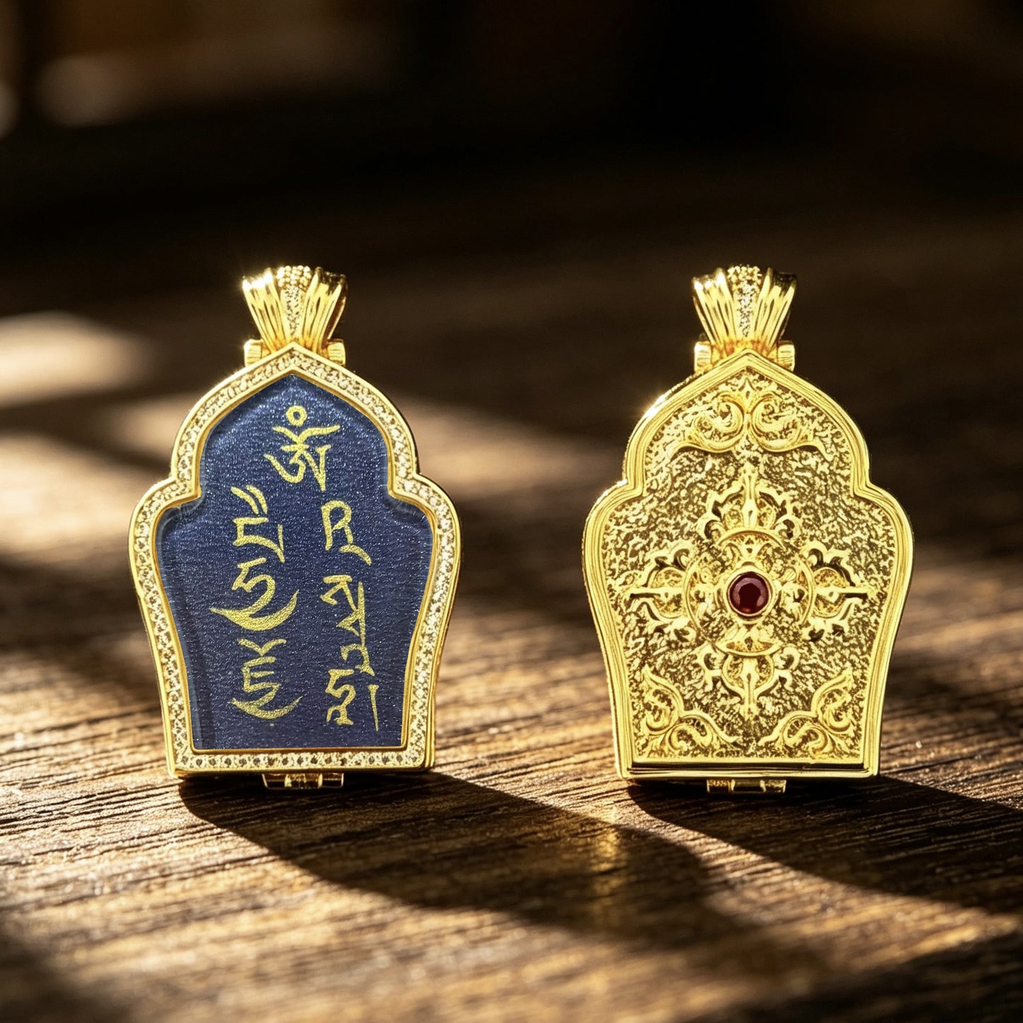 [Pure Hand-Painted] Tibetan Ethnic Style Buddha Amulet Pendant Bhaisajyaguru Manjushri Green Tara Yellow C Black C Thangka Ghau Box Necklace