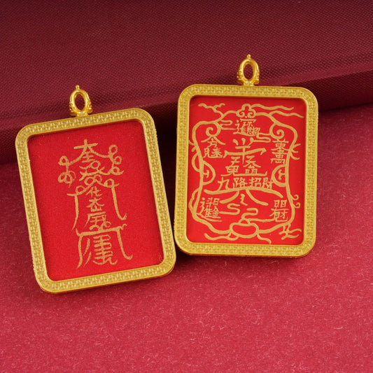手绘描金唐卡嘎乌盒吊坠唐卡饰品挂件六字真言民族风挂饰